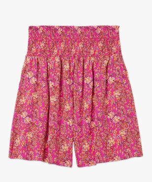 short maternité à motifs fleuris avec large ceinture smockée vue4 - GEMO 4G MATERN - GEMO