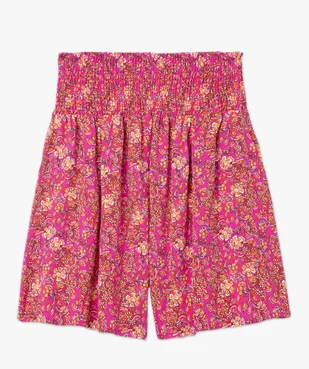 short maternité à motifs fleuris avec large ceinture smockée vue4 - GEMO 4G MATERN - GEMO