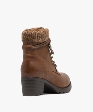 Boots femme à talon et fourrées avec col chaussette vue4 - GEMO(URBAIN) - GEMO