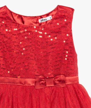 Robe de cérémonie fille en tulle pailleté et sequins vue2 - GEMO (ENFANT) - GEMO