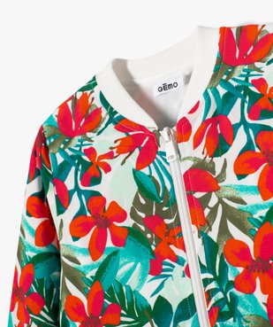 Veste zippée en viscose à motifs fleuris fille vue2 - GEMO 4G FILLE - GEMO