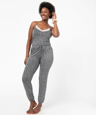 Pantalon de pyjama en maille fine avec bas resserré femme vue5 - GEMO 4G FEMME - GEMO