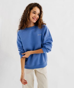 Sweat molletonné ample avec broderie scintillante femme vue2 - GEMO 4G FEMME - GEMO