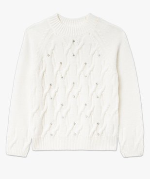 Pull à torsades avec strass brodés femme vue5 - GEMO(FEMME PAP) - GEMO