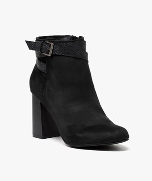 Boots femme zippées à talon carré et semelle crantée col plissé vue2 - VALENTINA BALDANO - GEMO