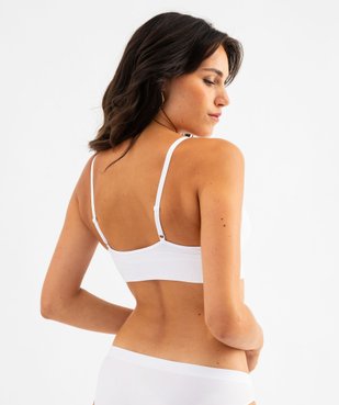 Brassière push-up en maille côtelée à fines bretelles vue6 - GEMO 4G FEMME - GEMO