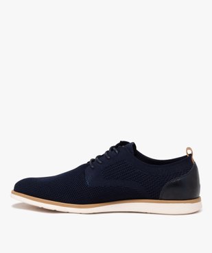 Derbies homme unies en mesh avec col stretch et semelle bicolore vue3 - GEMO(URBAIN) - GEMO