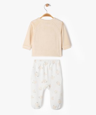 Pyjama en velours 2 pièces bébé à motifs moutons vue3 - GEMO 4G BEBE - GEMO