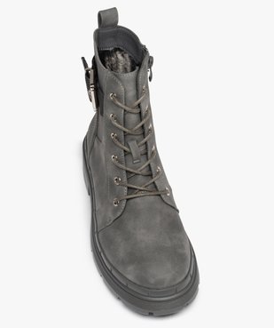 Boots fourrées femme unies à semelle crantée vue6 - GEMO (CASUAL) - GEMO