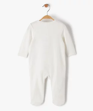 Pyjama bébé en velours avec message ouverture devant vue3 - GEMO 4G BEBE - GEMO