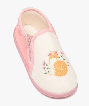 Chaussons fille boots à zip jolie fleur  vue5 - GEMO 4G FILLE - GEMO