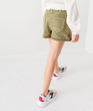 Jupe short en toile denim avec poche rabat fille vue7 - GEMO (JUNIOR) - GEMO