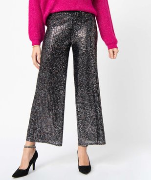 Pantalon femme coupe ample avec sequins brodés vue1 - GEMO(FEMME PAP) - GEMO