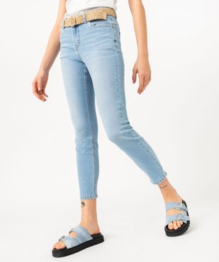 Jean 7/8ème coupe slim avec ceinture tressée femme vue2 - GEMO(FEMME PAP) - GEMO