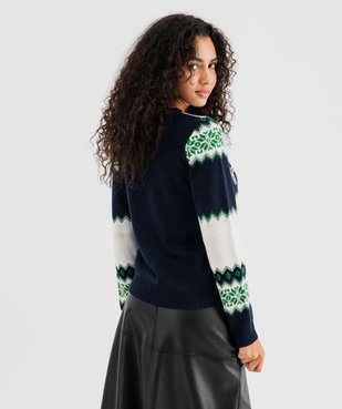 Pull de Noël avec inscription en sequins femme vue3 - GEMO(FEMME PAP) - GEMO