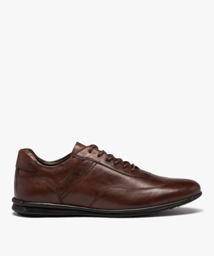 Derbies homme confort dessus en cuir uni vue2 - GEMO (CONFORT) - GEMO