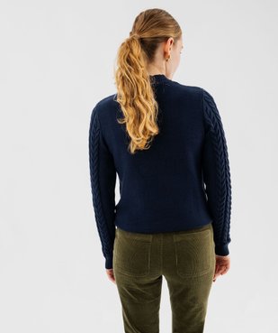 Pull en maille torsadée avec boutons fantaisie femme - LuluCastagnette vue3 - LULUCASTAGNETTE - GEMO