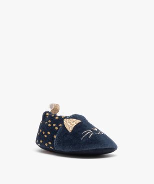 Chaussons de naissance bébé fille en forme de chat et à petits pois vue1 - GEMO 4G BEBE - GEMO