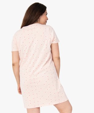 Chemise de nuit à manches courtes avec motifs femme grande taille vue3 - GEMO 4G FEMME - GEMO