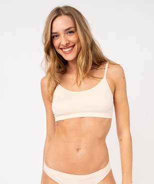 Brassière à fines bretelles en maille extensible femme vue1 - GEMO(HOMWR FEM) - GEMO