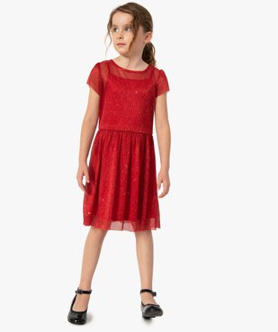 Robe fille en voile plissé et pailleté vue5 - GEMO (ENFANT) - GEMO