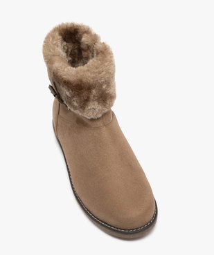 Boots fourrées femme à talon plat unies à col peluche vue5 - G'FLEX - GEMO