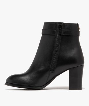 Boots femme à talon avec dessus en cuir bijou doré - Tanéo vue3 - TANEO - GEMO