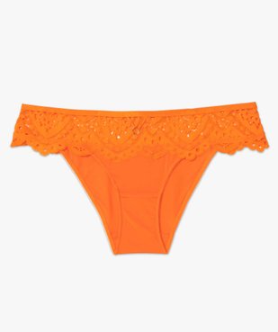 Culotte femme en microfibre et dentelle vue4 - GEMO(HOMWR FEM) - GEMO