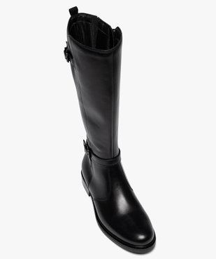 Bottes femme style cavalière dessus en cuir et brides fantaisie - Taneo vue6 - TANEO - GEMO