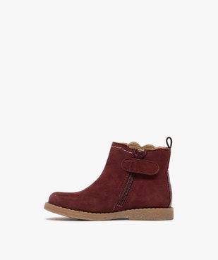 Bottes bébé fille en cuir suédé à zip détails petits coeurs - NA! vue4 - NA! - GEMO