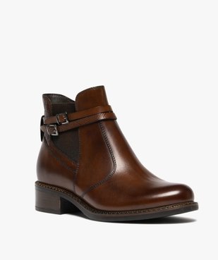 Bottines femme dessus en cuir avec détails fantaisie et à zip - Tanéo vue2 - TANEO GEMO FOR GOOD - GEMO