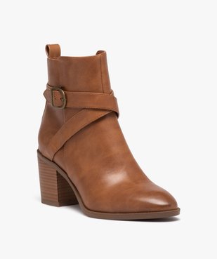 Boots à talon carré et bout amande femme vue2 - GEMO(URBAIN) - GEMO