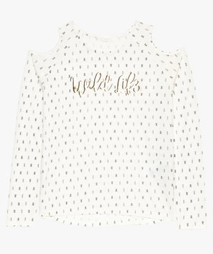 Pull fin fille à motifs avec épaules dénudées vue1 - GEMO (JUNIOR) - GEMO