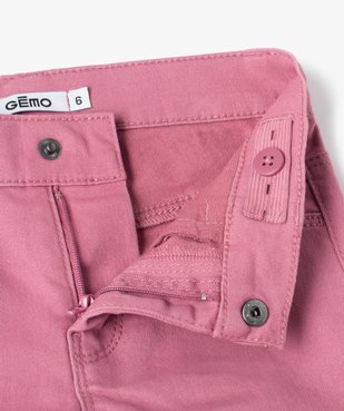 Short fille en coton stretch uni à revers vue2 - GEMO 4G FILLE - GEMO