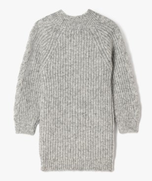 Robe pull en maille côtelée à col montant fille vue3 - GEMO (ENFANT) - GEMO