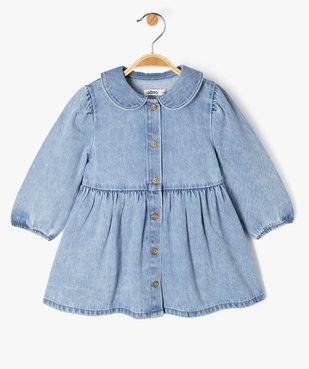 Robe en jean avec col Claudine bébé fille vue1 - GEMO(BEBE DEBT) - GEMO