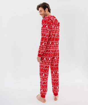 Combinaison pyjama de Noël en velours à capuche et motifs homme vue3 - GEMO(HOMWR HOM) - GEMO