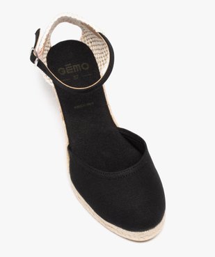 Espadrilles femme à talon compensé et dessus en toile unie  vue5 - GEMO(URBAIN) - GEMO