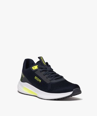 Baskets homme unies à lacets dessus en mesh avec détails fluo - Slazenger vue2 - SLAZENGER - GEMO