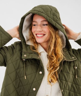 Manteau matelassé à capuche chaude femme vue7 - GEMO 4G FEMME - GEMO