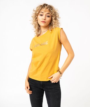 Tee-shirt manches courtes imprimé coupe loose femme vue1 - GEMO 4G FEMME - GEMO