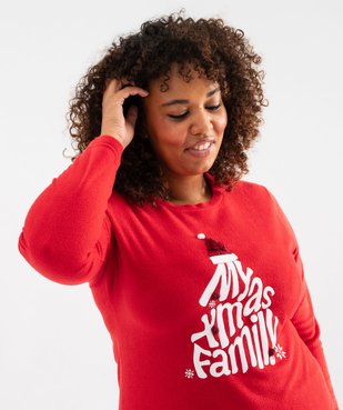 Pyjama de Noël en polaire imprimée femme grande taille vue2 - GEMO(HOMWR FEM) - GEMO