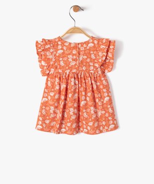 Blouse bébé fille à manches courtes volantées et imprimé fleuri pailleté vue3 - GEMO(BEBE DEBT) - GEMO