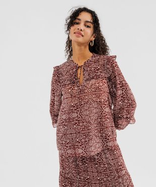 Blouse en voile imprimée à volants femme vue5 - GEMO(FEMME PAP) - GEMO