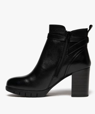 Boots femme à talon haut avec zip et bride à boucle fantaisie vue3 - GEMO(URBAIN) - GEMO