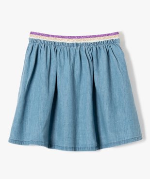 Jupe en jean à ceinture élastique pailletée fille vue3 - GEMO 4G FILLE - GEMO