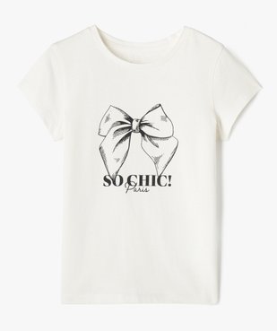 Tee-shirt manches courtes avec motif girly fille vue1 - GEMO 4G FILLE - GEMO