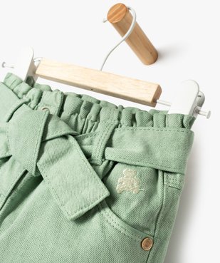 Pantalon en toile denim colorée bébé fille - LuluCastagnette vue2 - LULUCASTAGNETTE - GEMO