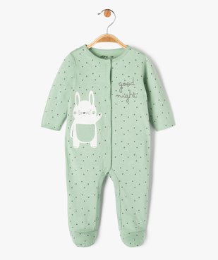 Pyjama dors-bien en coton avec motif lapin bébé garçon vue1 - GEMO 4G BEBE - GEMO
