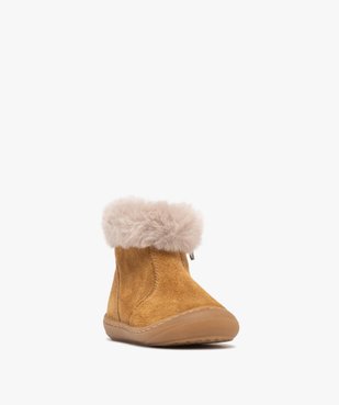 Bottes bébé fille en cuir suédé et à col duveteux - NA! vue2 - NA! - GEMO